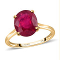 LUXORO 10K Yellow Gold Premium Niassa Ruby (FF) Solitaire Ring 5.25 ctw - Sticky add to cart bar