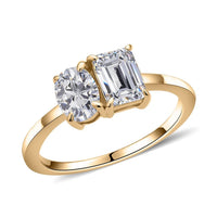 Luxoro 10K Yellow Gold Moissanite Ring (Size 5.0) 2.15 ctw