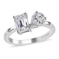 LUXORO 10K White Gold Moissanite Ring 2.70 Grams 1.70 ctw