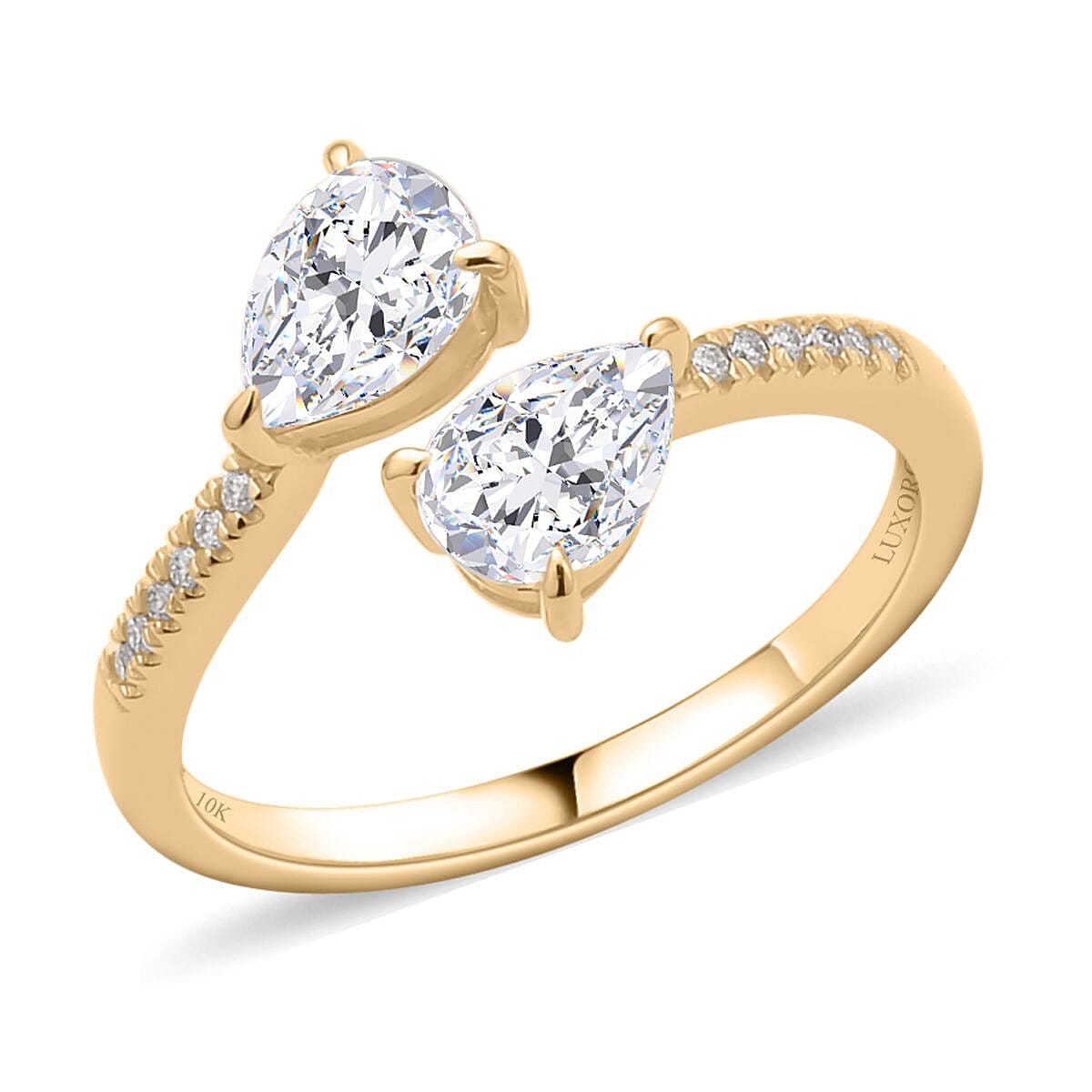 10K Yellow Gold A White Moissanite Fancy Ring , Gold Wt. 1.67 g 1.44 ctw