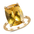 LUXORO 10K Yellow Gold Premium Brazilian Golden Apatite Solitaire Ring (Size 5.0) 2.30 Grams 11.10 ctw - Sticky add to cart bar