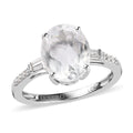 LUXORO 10K White Gold Premium Mexican Hyalite Opal and Diamond Ring 2 Grams 2.00 ctw - Sticky add to cart bar