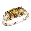 LUXORO 10K Yellow Gold Premium Natural Golden Tanzanite and Diamond 3 Stone Ring (Size 10.0) 1.50 ctw - Sticky add to cart bar