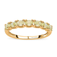 SGL Certified LUXORO 14K Yellow Gold Natural Yellow Diamond SI-I1 Half Eternity Band Ring 2 Grams 1.00 ctw