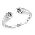 LUXORO 10K White Gold Moissanite Open Band Ring (Size 5.0) 0.30 ctw - Sticky add to cart bar