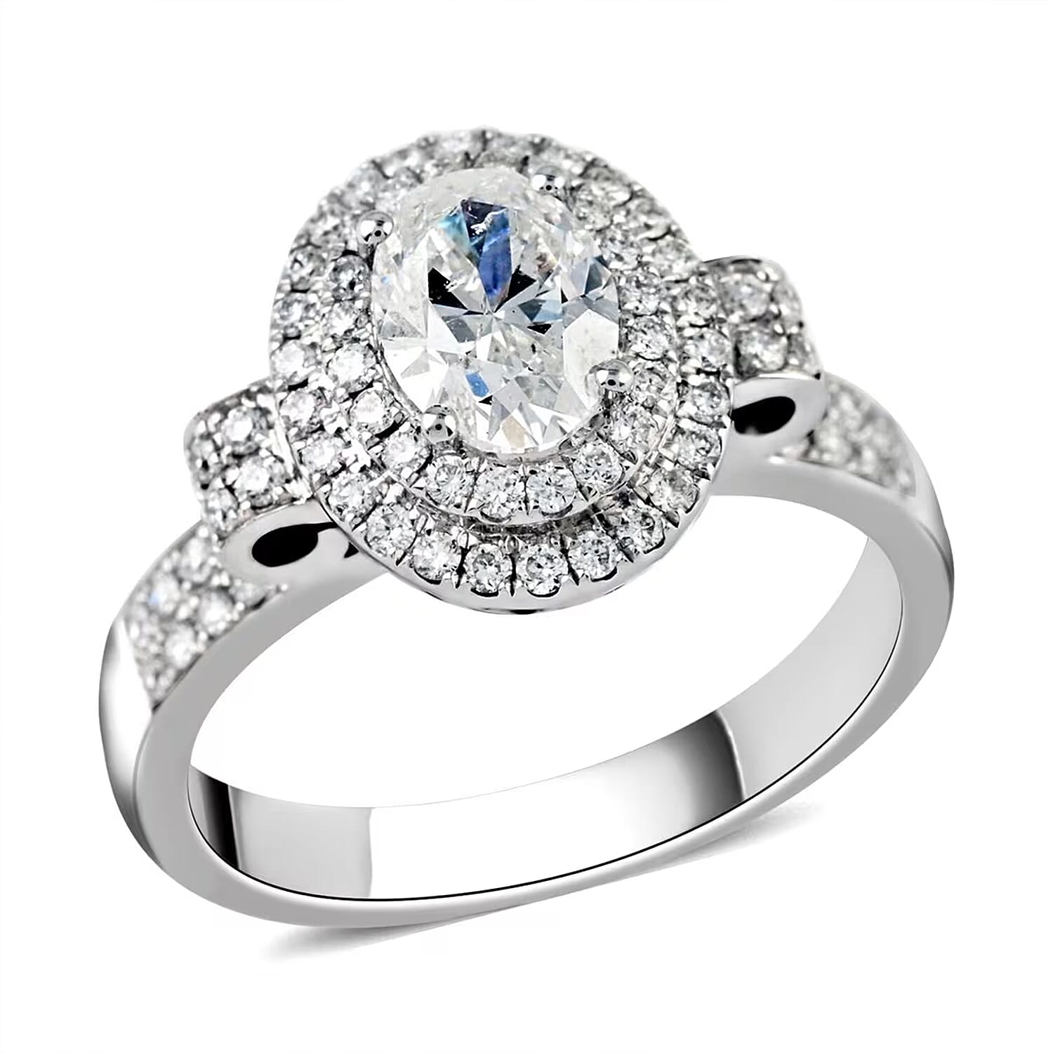 18K White Gold Diamond Cluster Ring 6.7 Grams (Delivered in 10-12 Business Days) 1.50 ctw