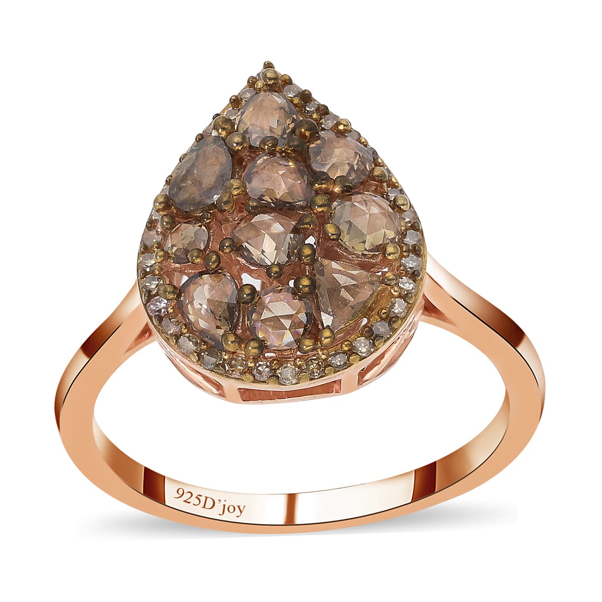 Luxoro 10K Rose Gold Natural Champagne Diamond Ring 1.00 ctw