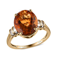 LUXORO 10K Yellow Gold Premium Santa Ana Madeira Citrine and Diamond Ring 2.30 Grams 4.50 ctw