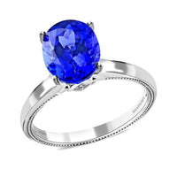 Doorbuster Certified & Appraised RHAPSODY 950 Platinum AAAA Tanzanite and E-F VS Diamond Ring 6.10 Grams 4.25 ctw