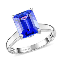 Doorbuster Certified & Appraised RHAPSODY 950 Platinum AAAA Tanzanite and E-F VS Diamond Ring 6 Grams 4.25 ctw