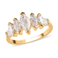 LUXORO 10K Yellow Gold Moissanite VS EF Bridal Ring (Size 7.0) 2.80 Grams 1.40 ctw
