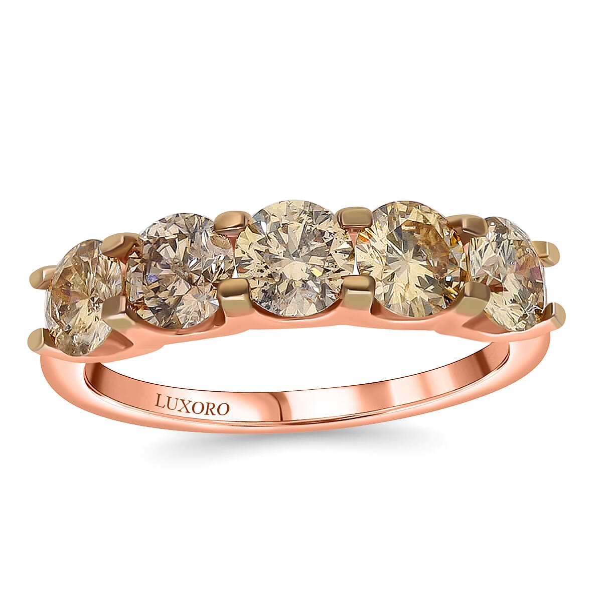 10K Rose Gold Natural Champagne Diamond G-H I3 Ring 2.30 Grams 2.00 ctw