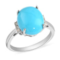 10K White Gold AAA American Natural Sleeping Beauty Turquoise and G-H I2 Diamond Ring 2.73 Grams 4.05 ctw - Sticky add to cart bar