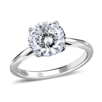 10K White Gold 120 Facet Moissanite Solitaire Ring (Size 5.5) 1.85 ctw