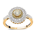 LUXORO 14K Yellow Gold I3 Natural Yellow and White Diamond Cocktail Ring 3.50 Grams 1.00 ctw - Sticky add to cart bar
