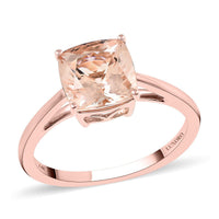 LUXORO 14K Rose Gold AAA Marropino Morganite Solitaire Ring 2.30 Grams 2.25 ctw