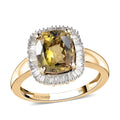 LUXORO 10K Yellow Gold Premium Natural Golden Tanzanite and Diamond Halo Ring 2.75 Grams 2.50 ctw - Sticky add to cart bar