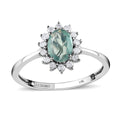 LUXORO 14K White Gold AAA Narsipatnam Alexandrite and G-H I3 Diamond Sunburst Ring (Size 7.0) 0.90 ctw - Sticky add to cart bar