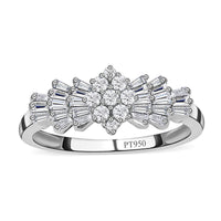 Rhapsody IGI Certified 950 Platinum Diamond (E-F, VS) Ballerina Ring