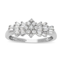 950 Platinum  White Diamond SI - VS Ring Wt. 4.97 g 0.53 ctw