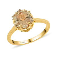 Certified & Appraised LUXORO 14K Yellow Gold AAA Snowflake Cut Turkizite Solitaire Ring 2.20 Grams 2.35 ctw