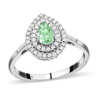 Certified & Appraised 950 Platinum AAAA Paraiba Tourmaline and E-F VS Diamond Ring (Size 7.0) 4.75 Grams 0.65 ctw