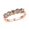 LUXORO 10K Rose Gold Natural Champagne Diamond 5 Stone Ring (Size 10.0) 1.00 ctw - Sticky add to cart bar