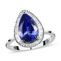 Doorbuster RHAPSODY 950 Platinum AAAA Tanzanite and E-F VS2 Diamond Ring 4.40 Grams 3.00 ctw - Sticky add to cart bar