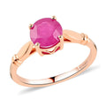 Doorbuster LUXORO 14K Rose Gold AAA Mozambique Ruby Solitaire Ring 2.40 Grams 1.50 ctw - Sticky add to cart bar