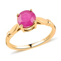 Doorbuster LUXORO 14K Yellow Gold AAA Mozambique Ruby Solitaire Ring 2.40 Grams 1.50 ctw - Sticky add to cart bar