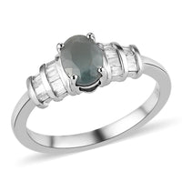 LUXORO 10K White Gold Premium Narsipatnam Alexandrite and Diamond G-H I3 Ring (Size 6.0) 2.40 Grams 1.00 ctw