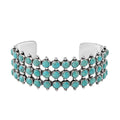 SANTA FE Style Turquoise Cuff Bracelet in Sterling Silver (7.00 In) (30.15 g) 7.50 ctw - Sticky add to cart bar