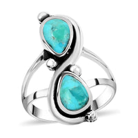 SANTA FE Style Mojave Blue Turquoise Ring Sterling Silver 1.00 ctw