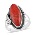 SANTA FE Style Coral Ring in Sterling Silver (Size 6) 4.45 ctw - Sticky add to cart bar