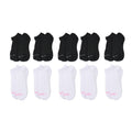 US POLO ASSN 10 Pairs Women's Low Cut Socks (Sizes 4-10) -White-Pink/Black - Sticky add to cart bar