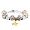 Resin, Enameled US Flag Pattern Bracelet with Star Charm in Dualtone (7.50 In) - Sticky add to cart bar