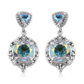 Mercury Mystic Topaz and White Zircon Dangling Earrings in Platinum Over Sterling Silver 7.40 ctw - Sticky add to cart bar
