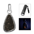 Artisan Crafted Natural Yooperlite Pendant in Sterling Silver with Free UV Flash Light 6.20 ctw - Sticky add to cart bar