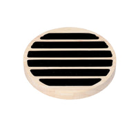 Black Velvet & Round Bamboo Ring Tray