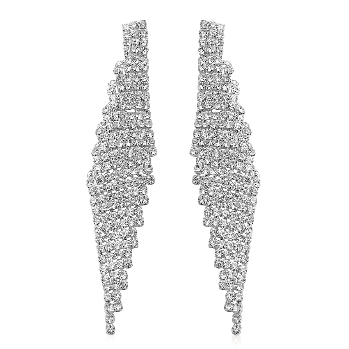 White Crystal Earrings in Goldtone 1.01 ctw