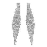 White Crystal Earrings in Goldtone 1.01 ctw