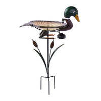 Crane-shaped Garden Birdbath with Solar Light (17.3"x8.3"x28")