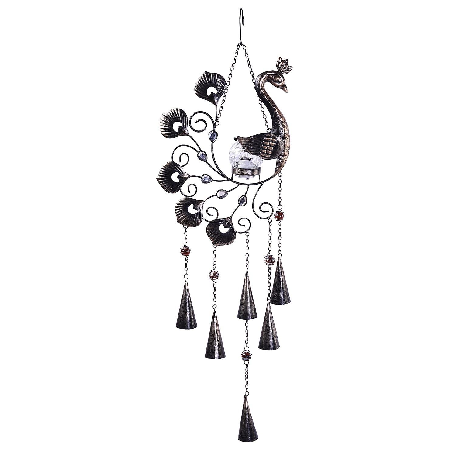 HOMESMART Peacock Shaped Wind Bell with Solar Light (40 mAh)