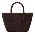 RIVER Brand Closeout, Organic Caiman Crocodile Gray Shoulder Bag (9.64"x8.26"x5.11") - Sticky add to cart bar