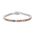 9.10 ctw Premium Yellow Sapphire Tennis Bracelet in Platinum Over Sterling Silver (6.50 In) 8 Grams - Sticky add to cart bar