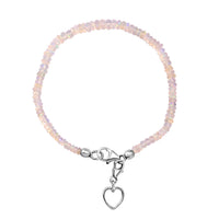 13.00 ctw Ethiopian Welo Opal Beads Bracelet in Rhodium Over Sterling Silver (7.25 In)