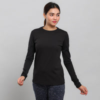 JOVIE Black 90% Polyester & 10% Spandex Long Sleeve T-Shirt- L