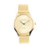 LUCY K Quartz Movement Watch with Sunray Dial and ION Plated YG Stainless Steel Mesh Strap