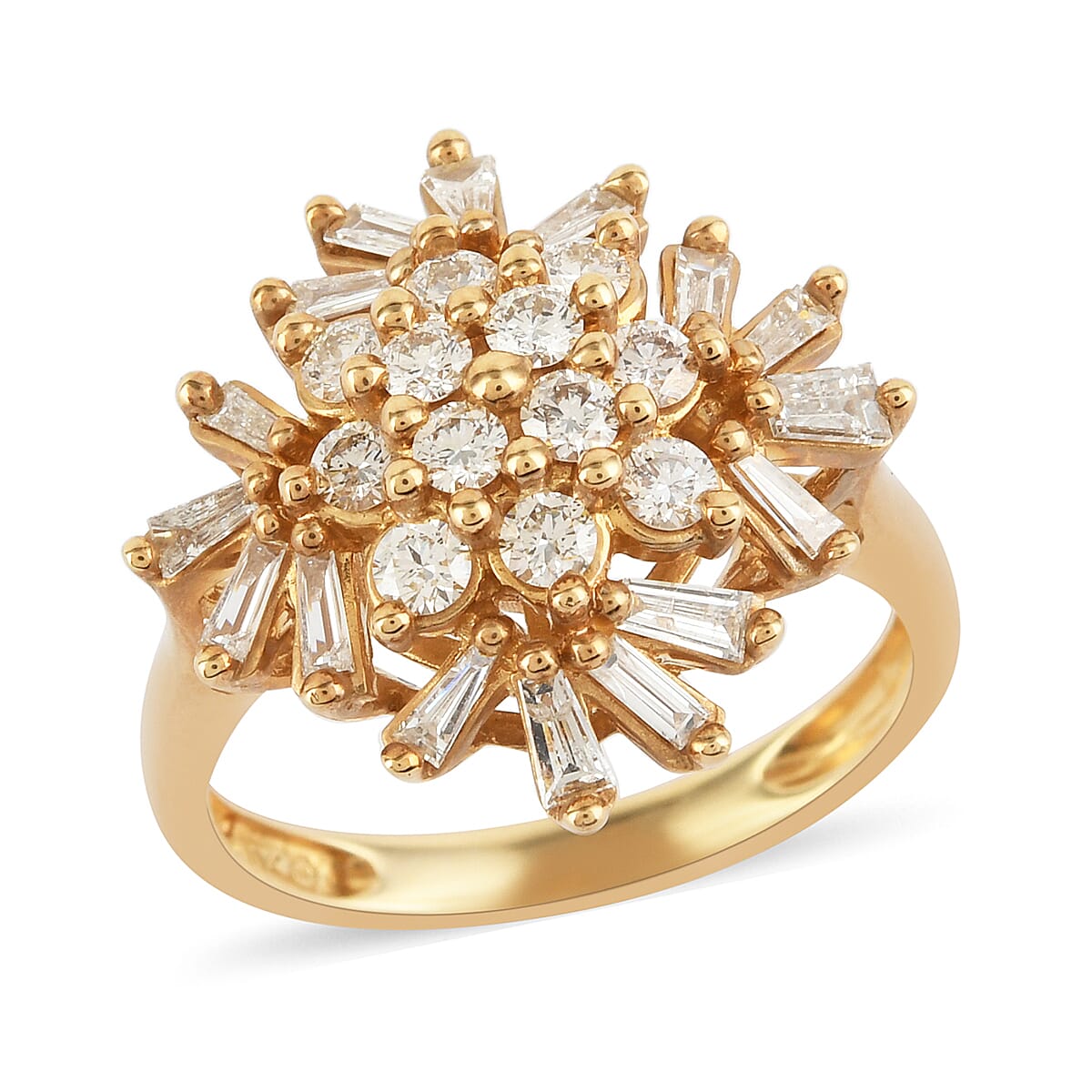 10K Yellow Gold Diamond (G-H, I3) Ring (Size 7.0) (4.75 g) 1.00 ctw