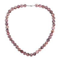 Rhodochrosite 250.00 ctw Bead Necklace In Sterling Silver, Silver Bead Necklace, Beaded Jewelry Gifts For Women (18 Inches)